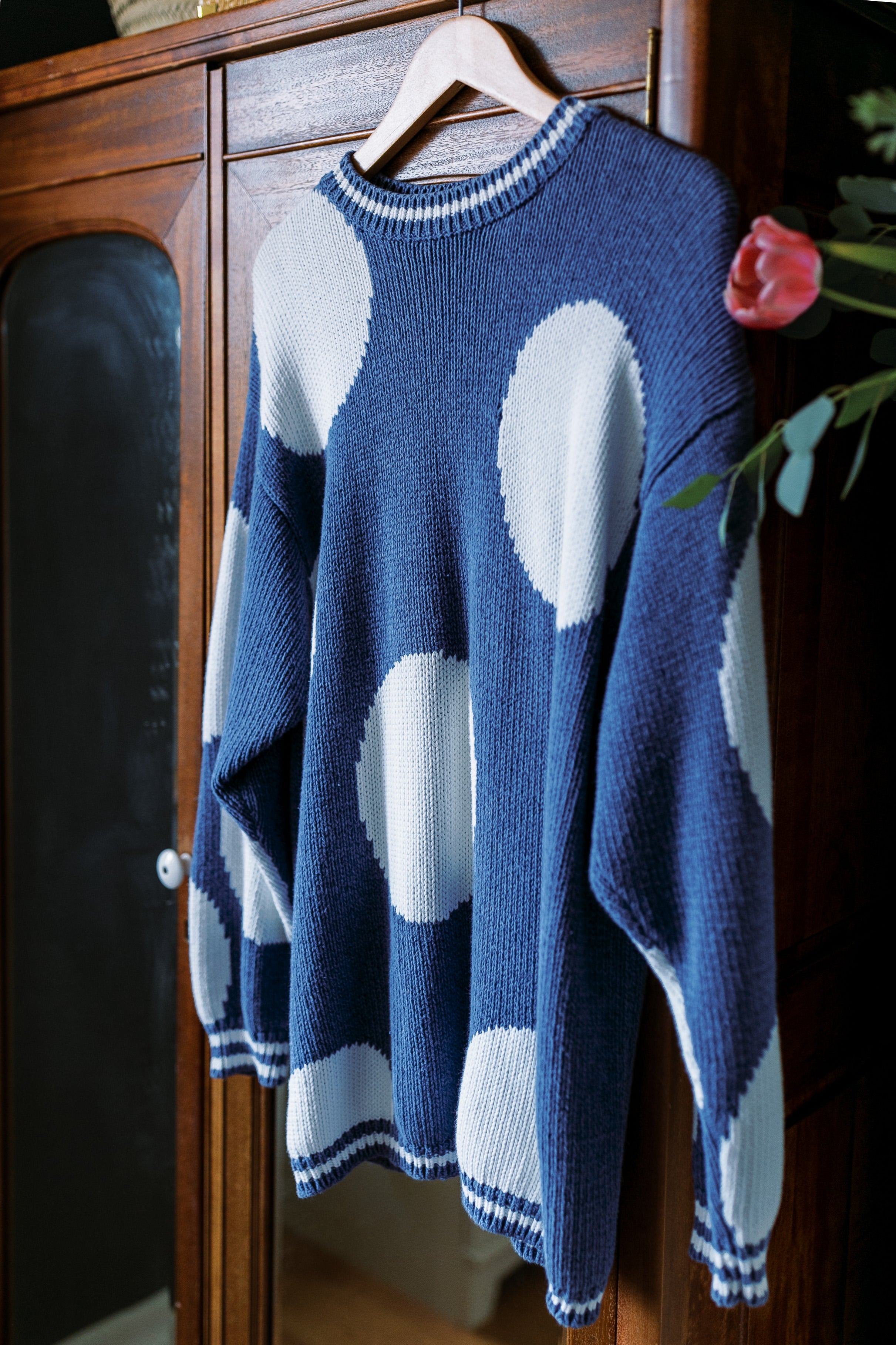 100% Cotton Polka Dot Oversized Sweater