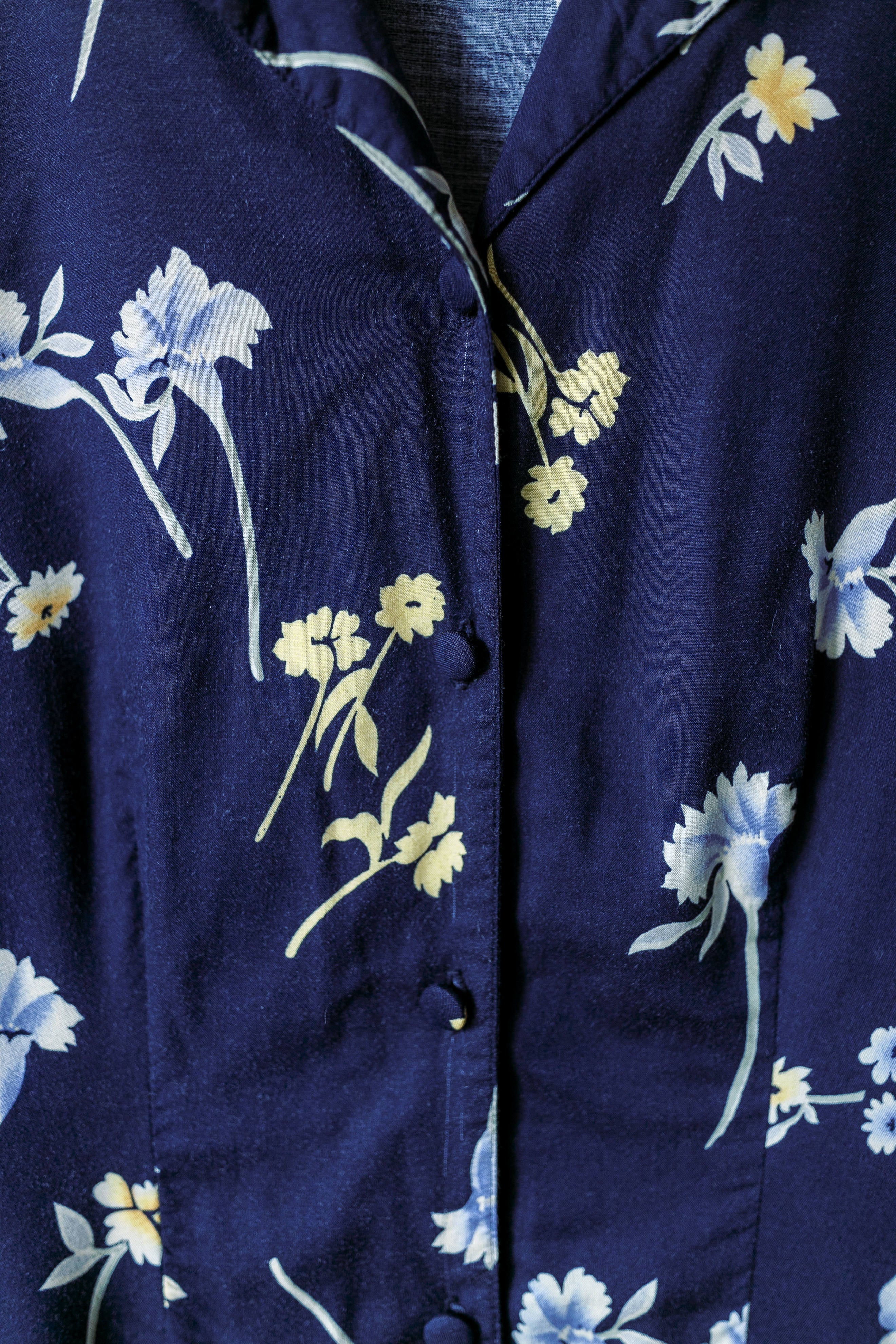 Vintage Floral Button-Down Blouse