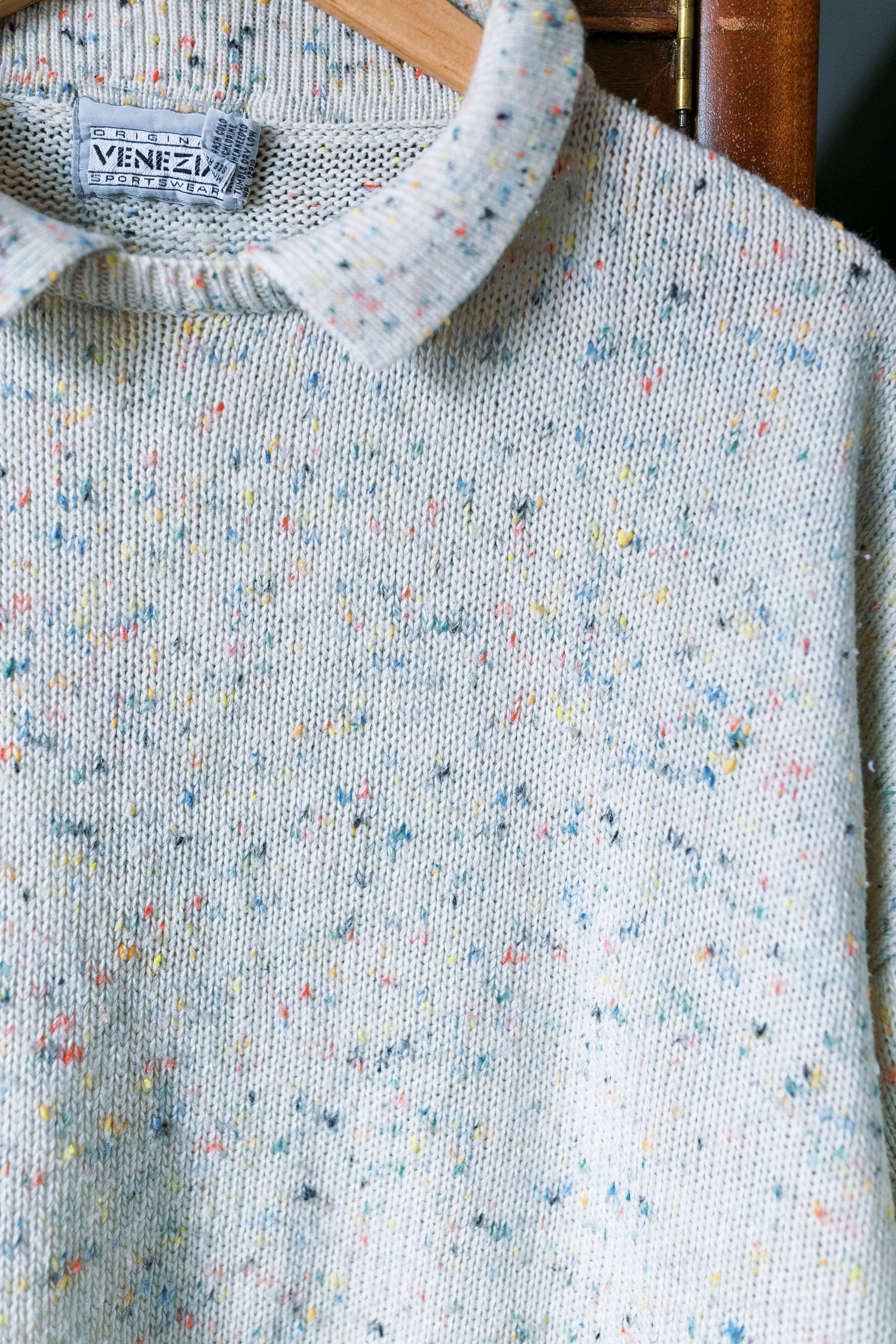 80s Rainbow Speckled Knit Sweater