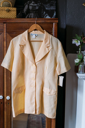 Vintage Made in the USA Short-Sleeve Linen Blazer