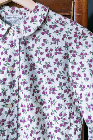 Vintage 100% Cotton Floral Button Down Top