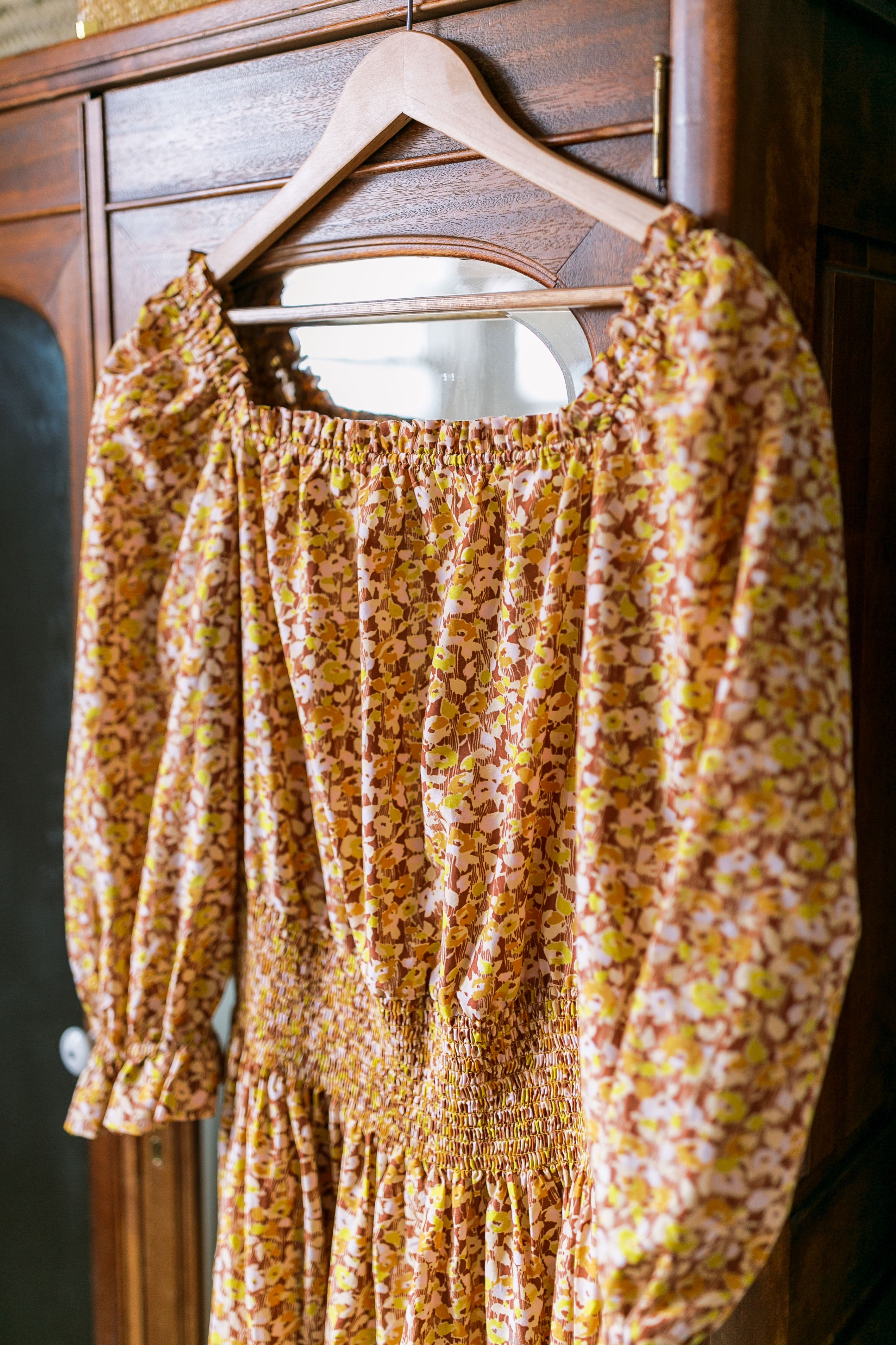 70s Inspired Peasant Maxi Dress