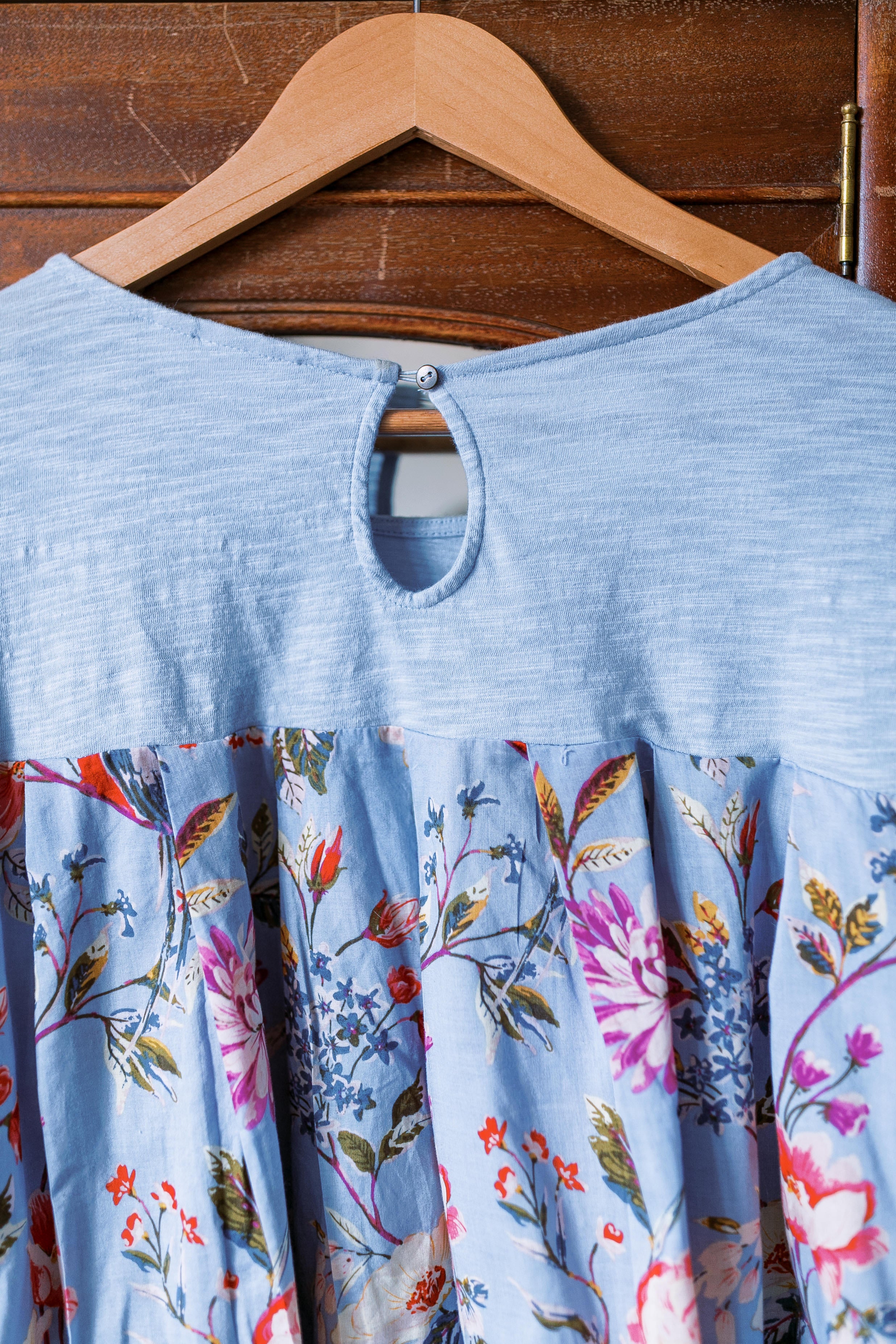 Blue Floral 100% Cotton Top