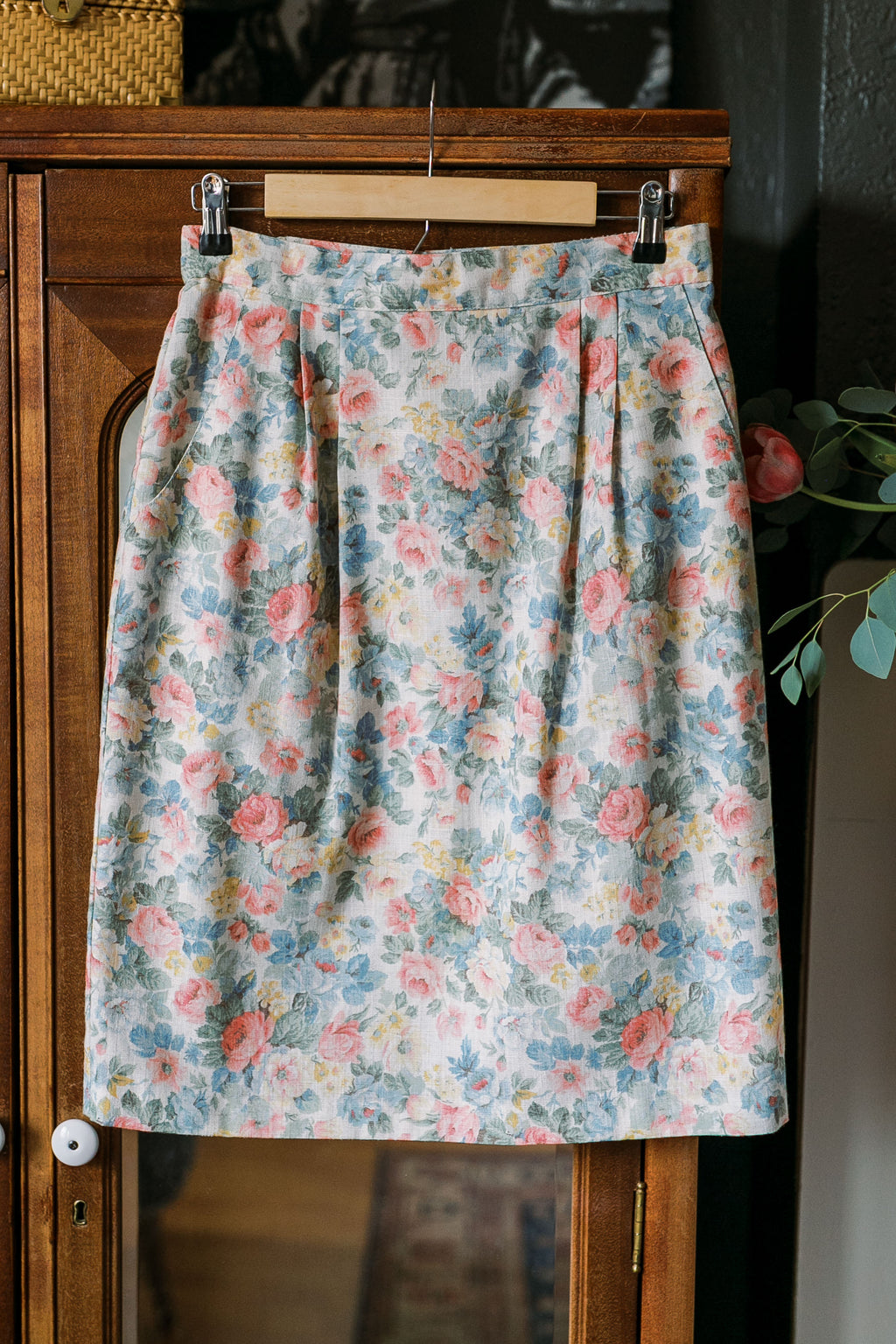 Vintage Made in the USA Pastel Floral Skirt