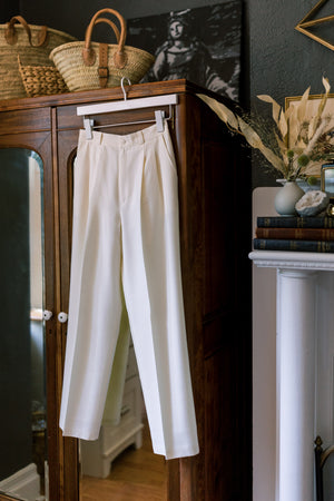 Vintage Offwhite High-Waisted Pants