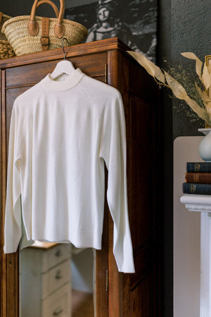 Vintage Designer Originals Offwhite Mockneck Sweater