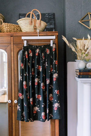 Made in the USA Vintage Floral Midi Skirt