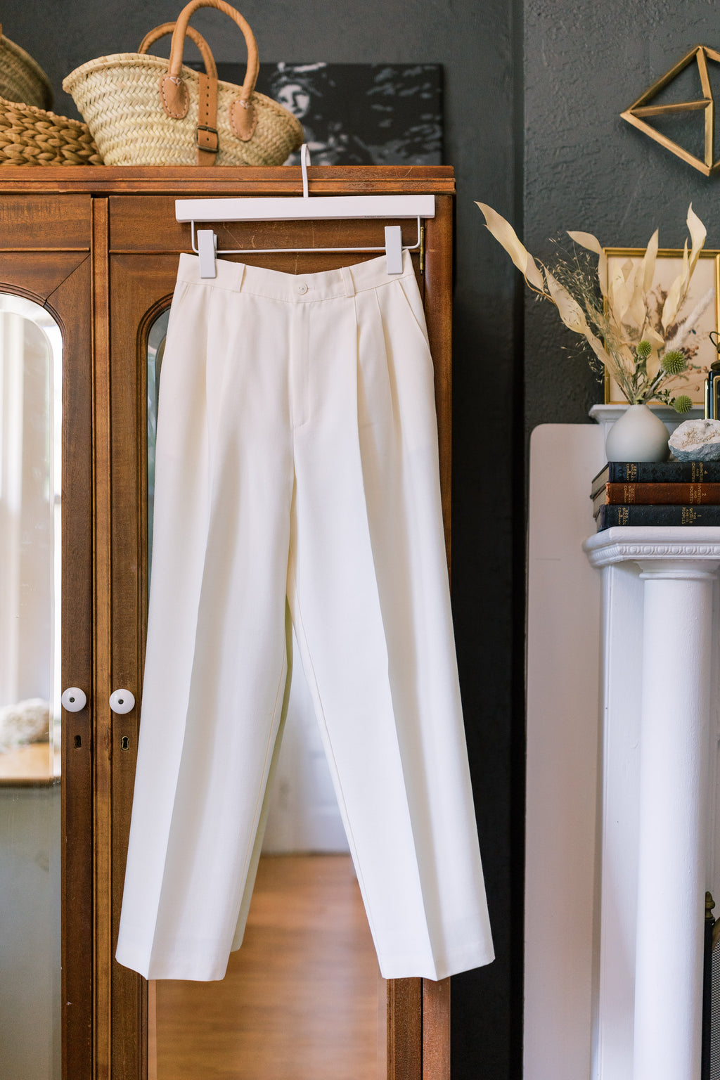 Vintage Offwhite High-Waisted Pants