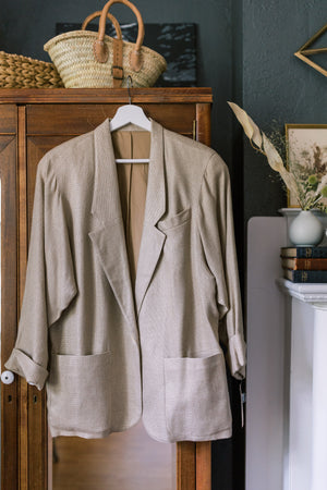 Made in the USA Basketweave Linen Blend Blazer - Nordstrom Tags Still On!