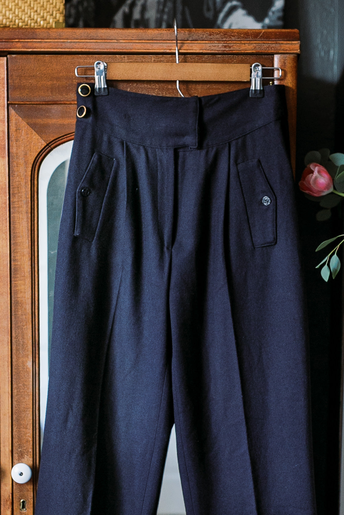 High-Waisted Parisian Pleated Pants