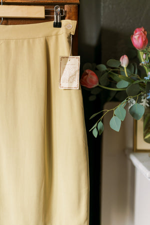 100% Silk Cream Pencil Skirt