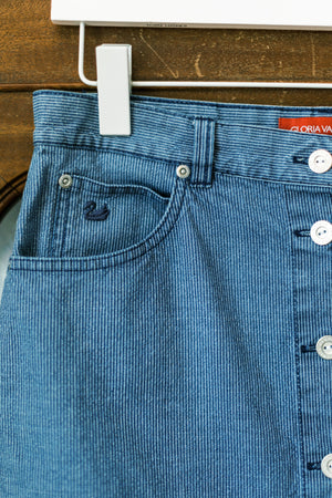 100% Cotton Button-Down Denim Skirt