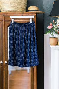 Vintage Navy Blue Polka Dot Skirt (Part of set)