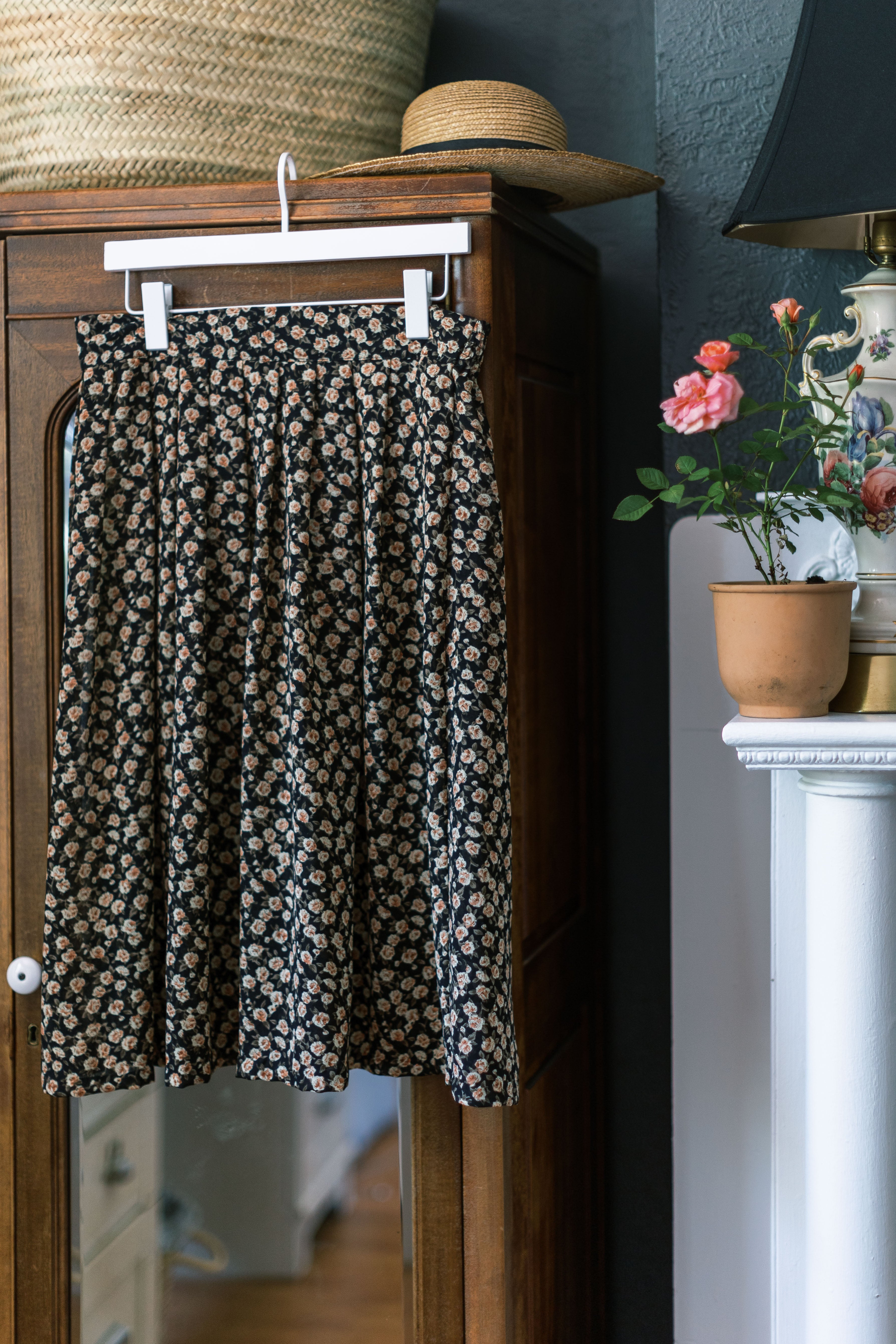 Made in the USA Vintage Floral Midi Skirt