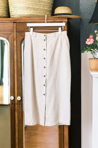 100% Linen 90s Midi Skirt