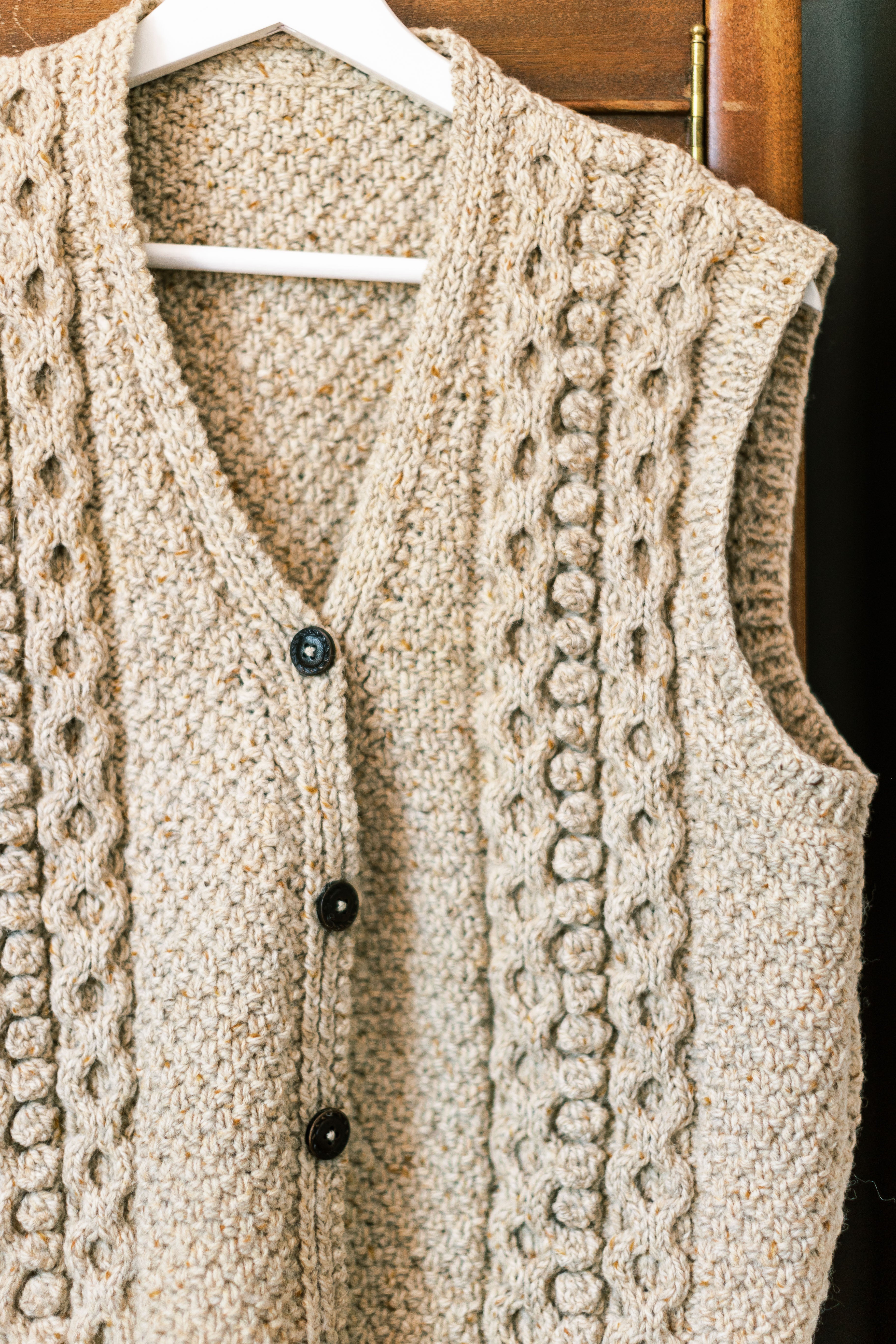 Vintage Fisherman-Knit Sweater Vest