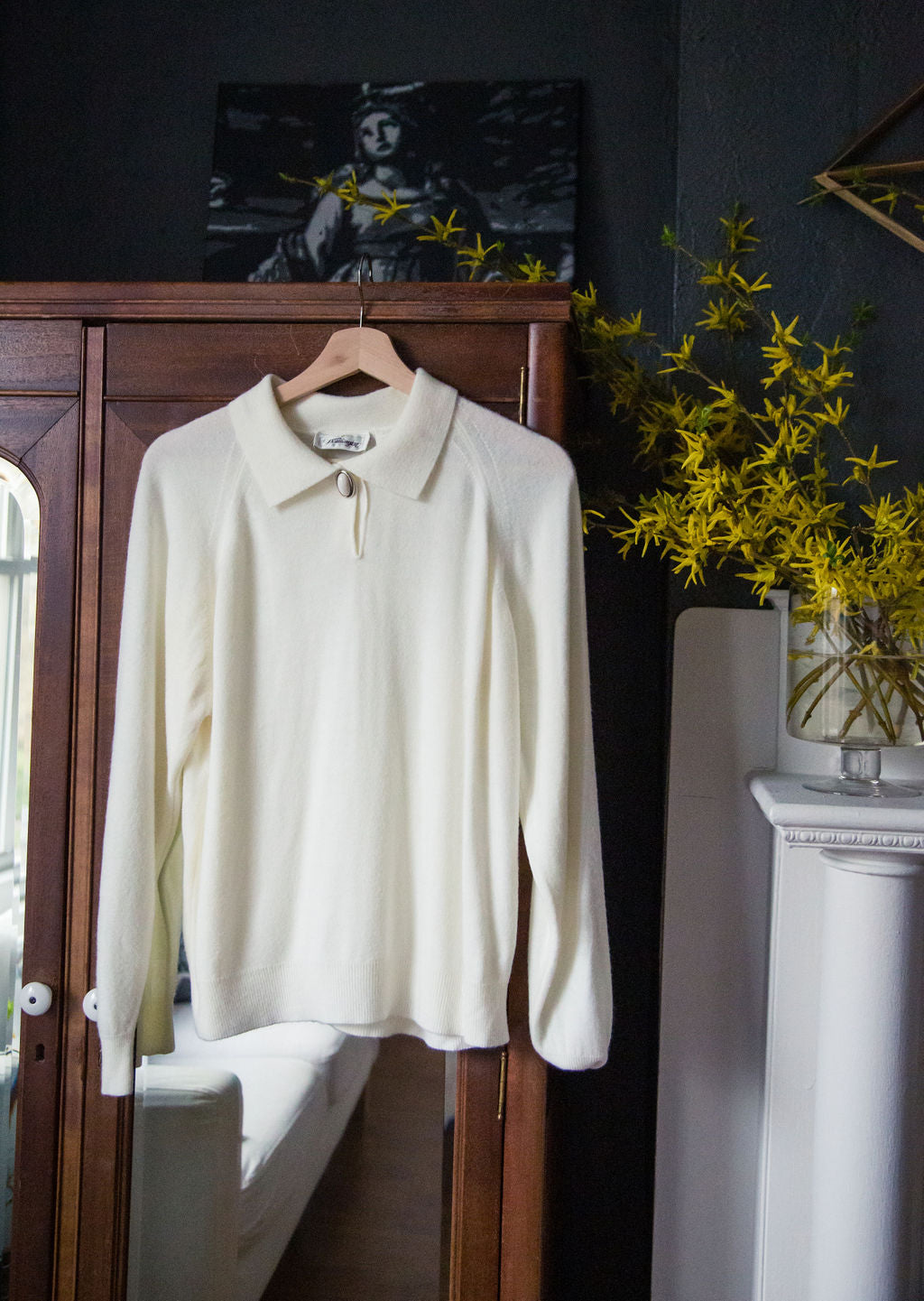 Vintage White Collared Sweater