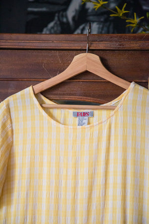 90s Yellow Gingham Baby Doll Dress
