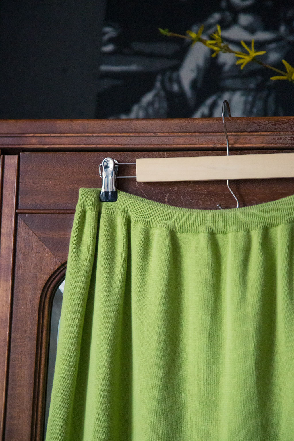 Vintage Lime Green Cotton Knit Midi