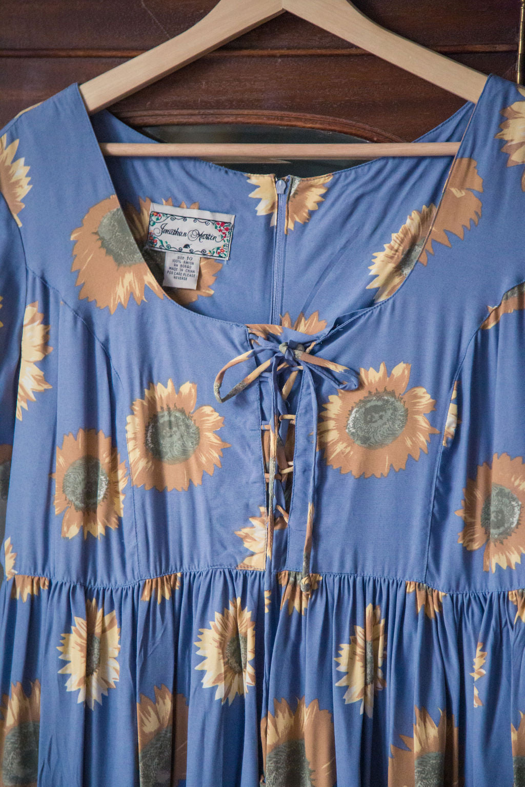 90s Sunflower Empire Waist Midi Dress