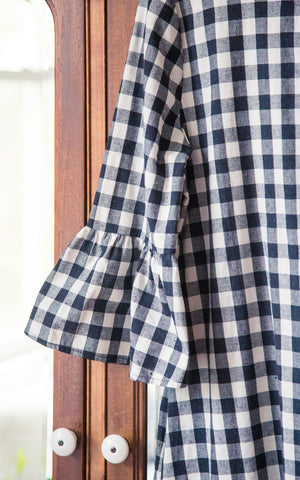 Roolee Gingham Nursing Friendly Midi Dress