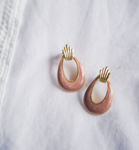 Vintage Pink Deco Earrings