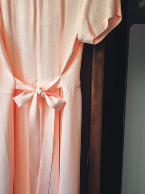 Vintage Pink Empire Midi Dress