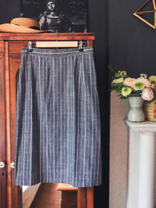 Hand Sewn French Striped Midi Skirt