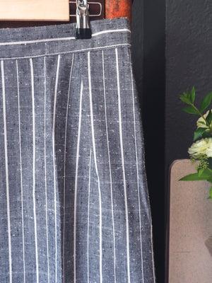 Hand Sewn French Striped Midi Skirt