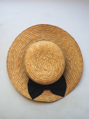 Round Straw Hat Flat Brim