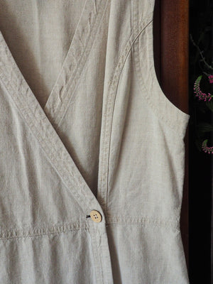 Linen Cotton Empire-Waist Maxi Dress