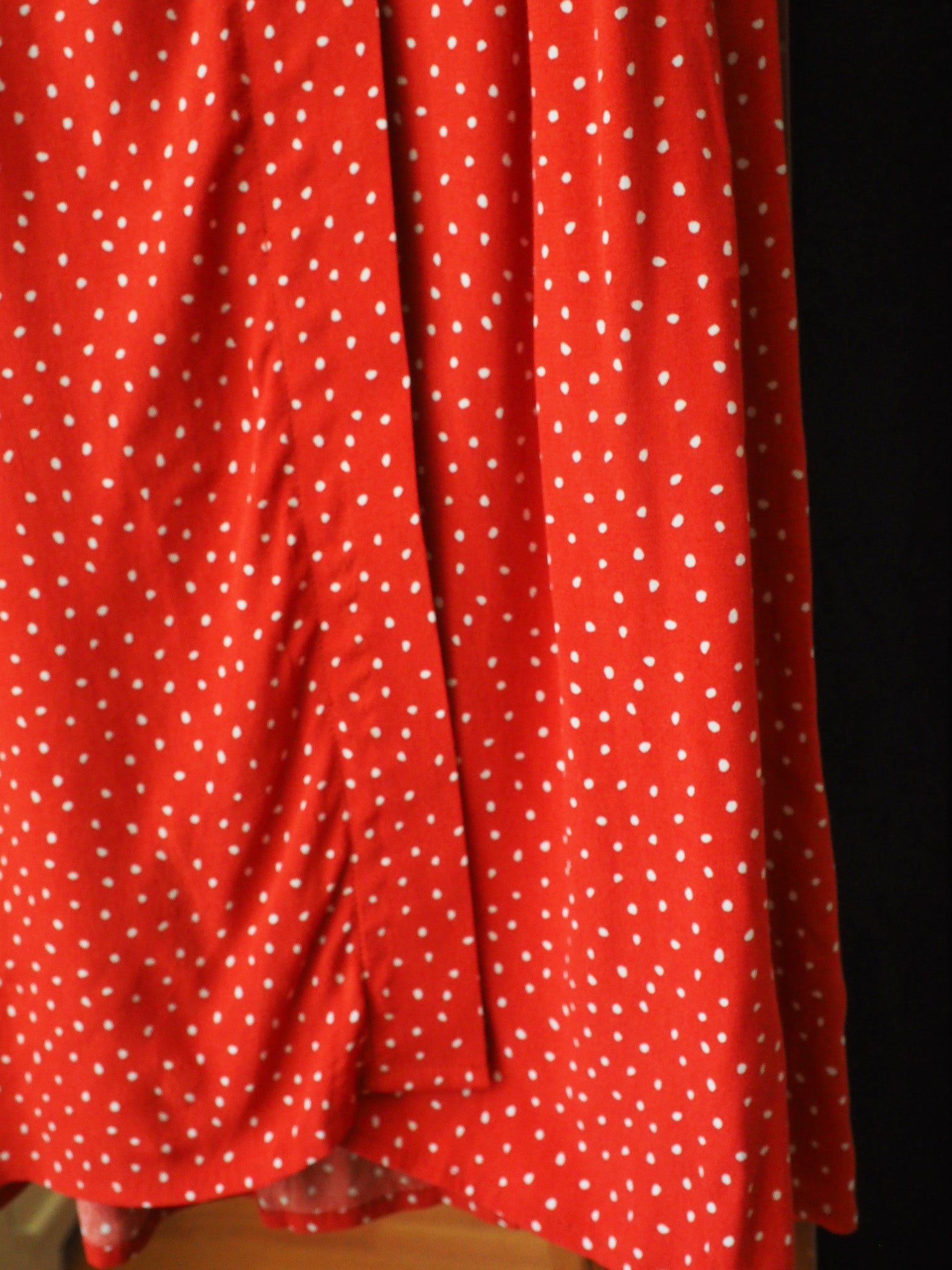 Modern Red Polka Dot Midi Skirt