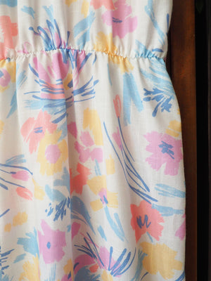80s Pastel Abstract Floral Sundress