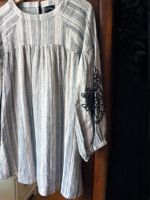 4T French Striped Peasant Dress