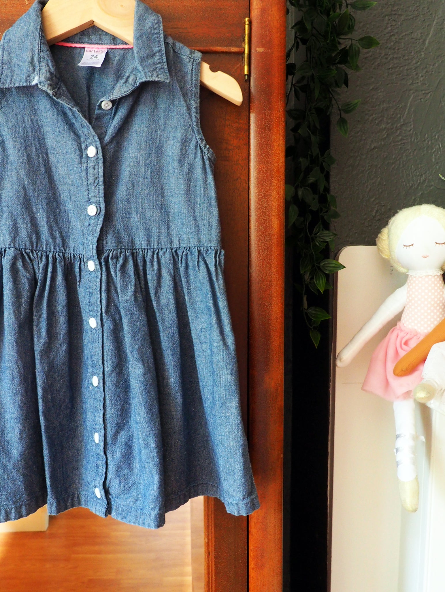 2T Girls Chambray Shirt Dress