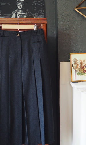 NEW Vintage Charcoal Pleated Midi Skirt