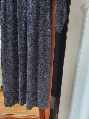 Maggie London Sparkly Long-Sleeve Midi Dress