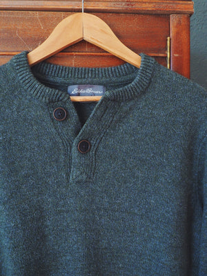 Eddie Bauer Button-Neck Pullover Sweater