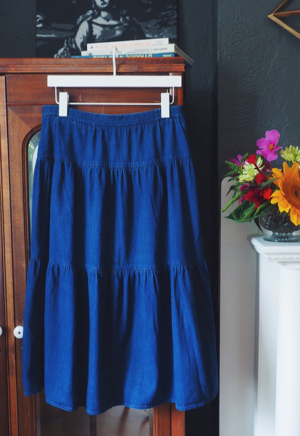 Vintage Peasant Midi Skirt