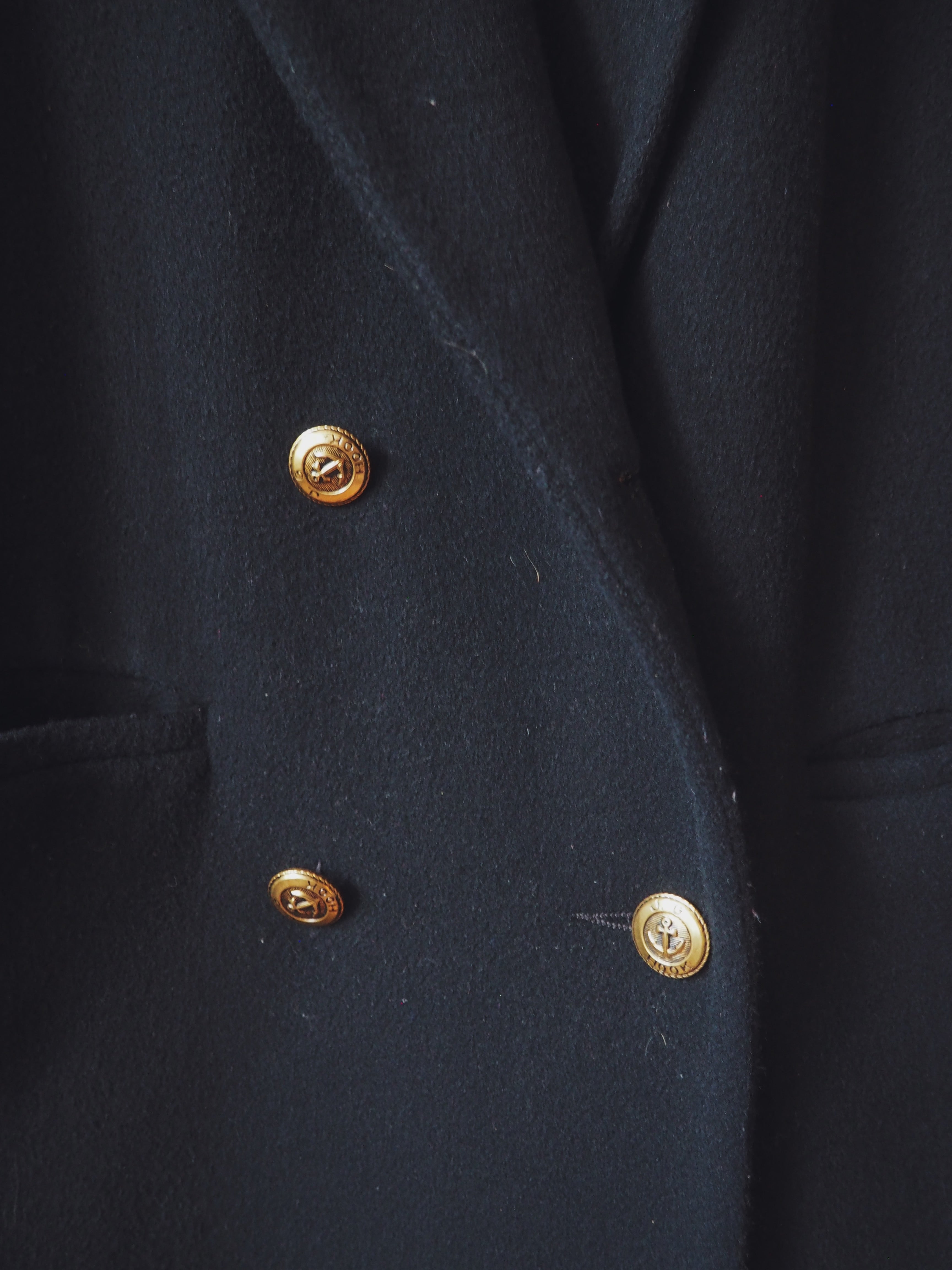 Vintage Nautical Button Black Blazer