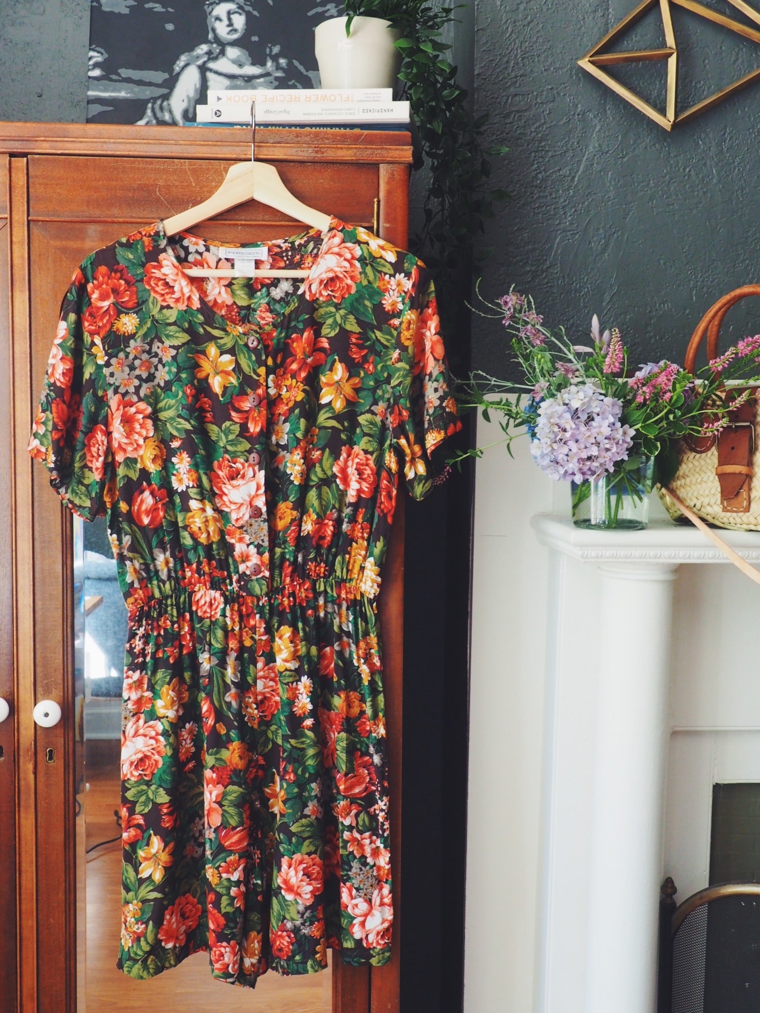 Vintage Floral Short-Sleeve Romper