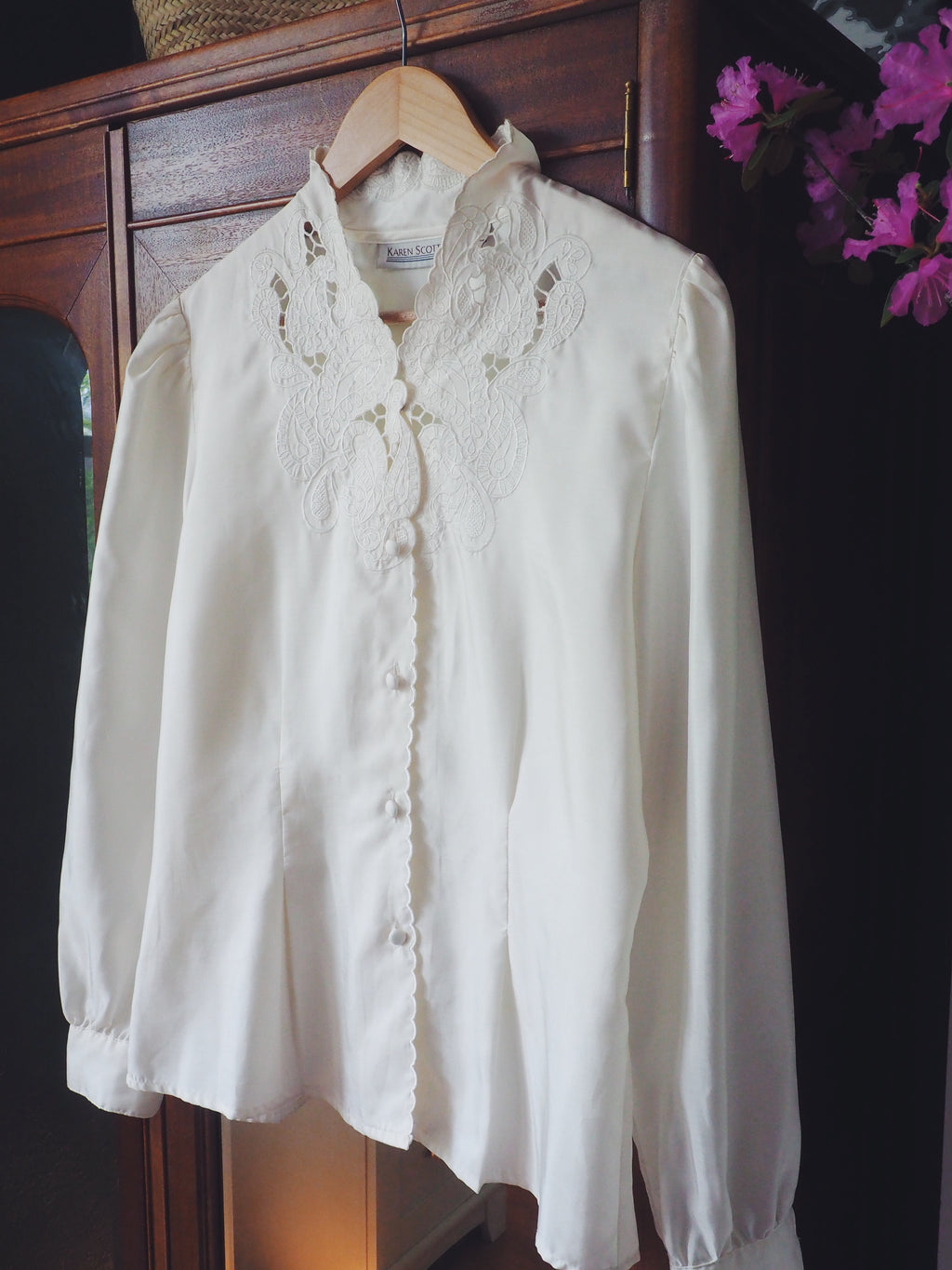 Vintage Lace Scalloped Blouse