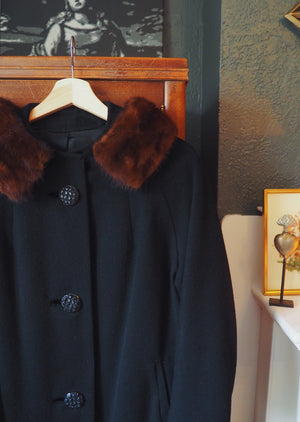 60s Fur Collar Winter Coat