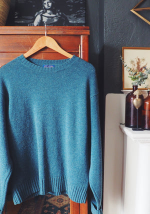 100% Wool Teal Pendleton Crewneck Sweater