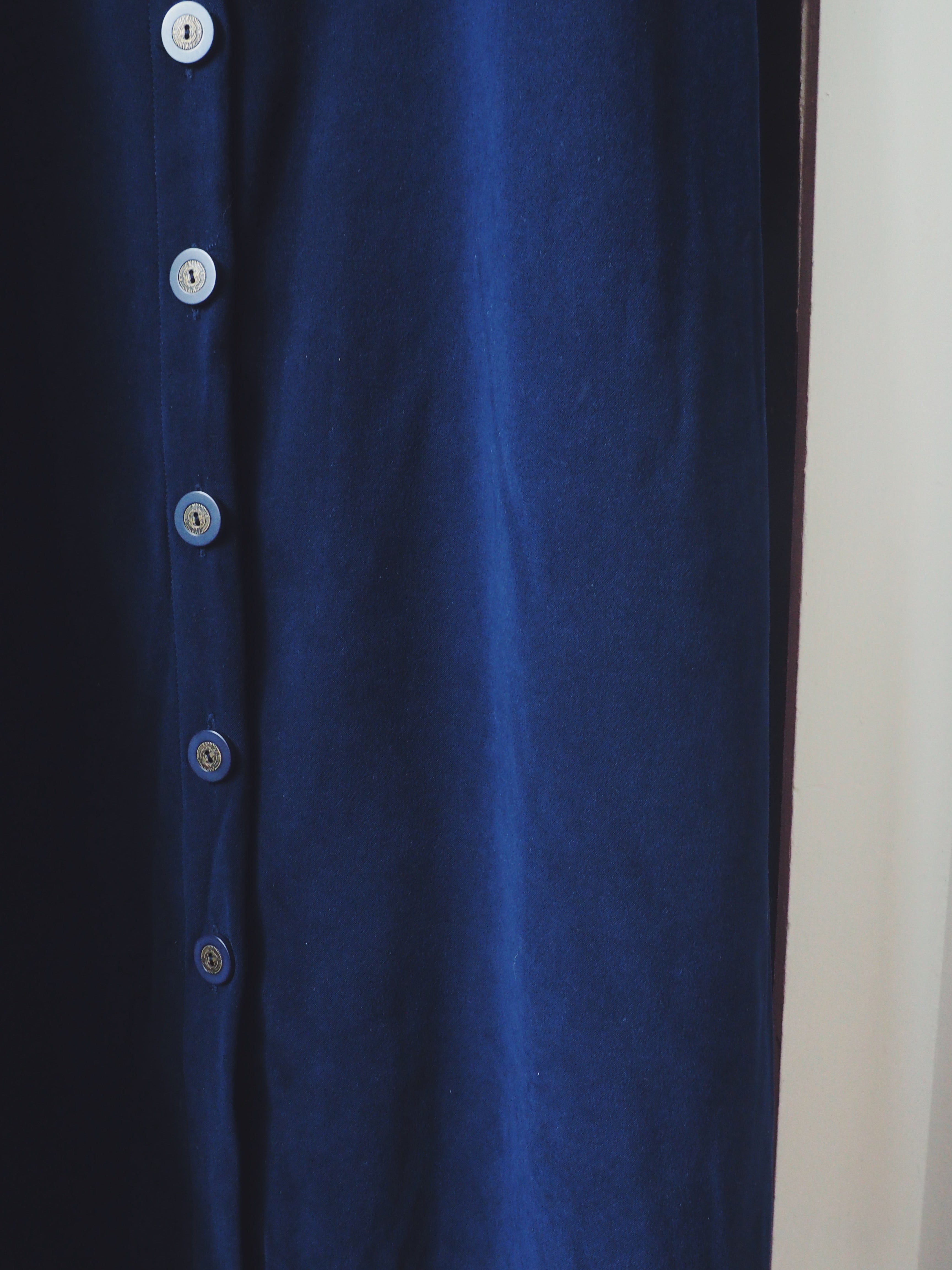 90s Navy Button Front Jumper Maxi