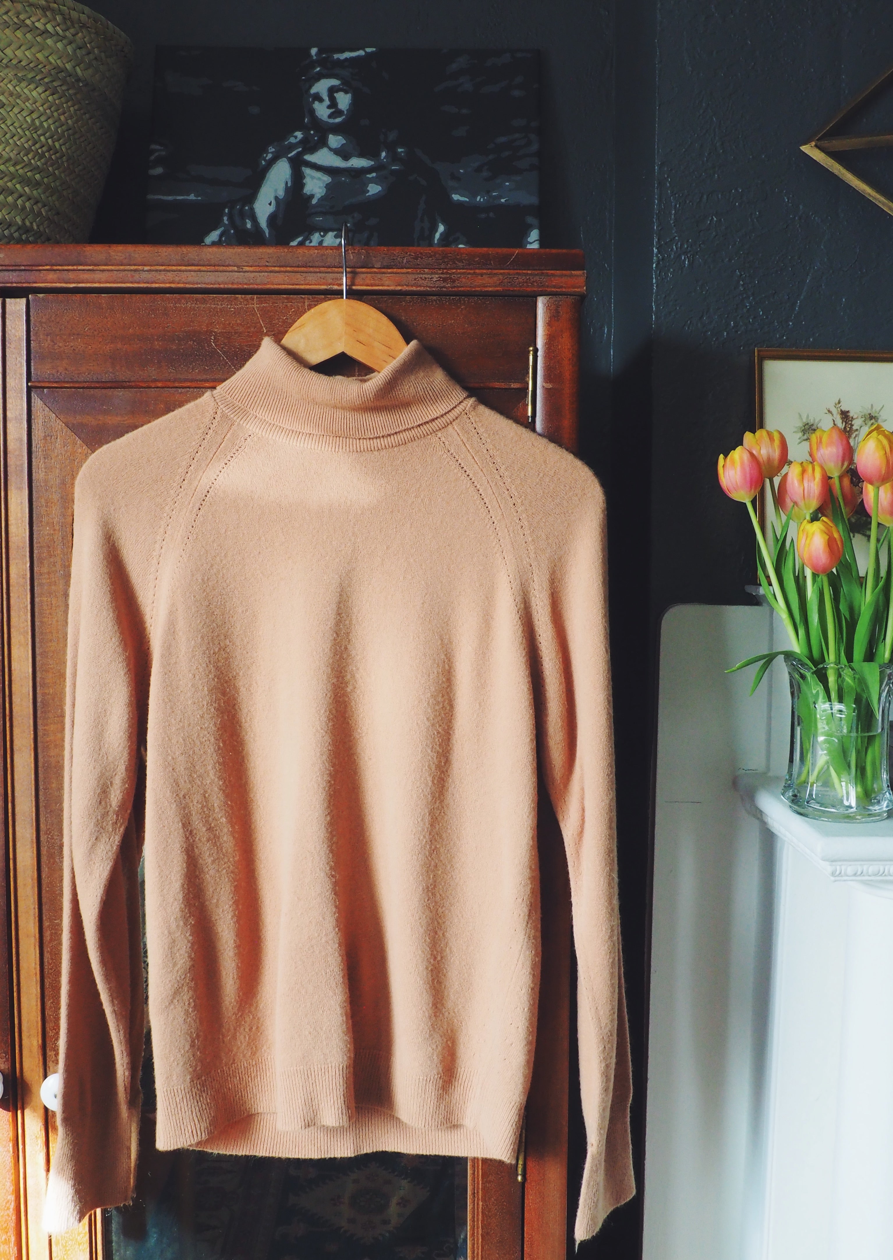 Vintage Camel Brown Turtleneck