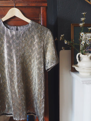 Vintage Cool Light Gold Metallic Top