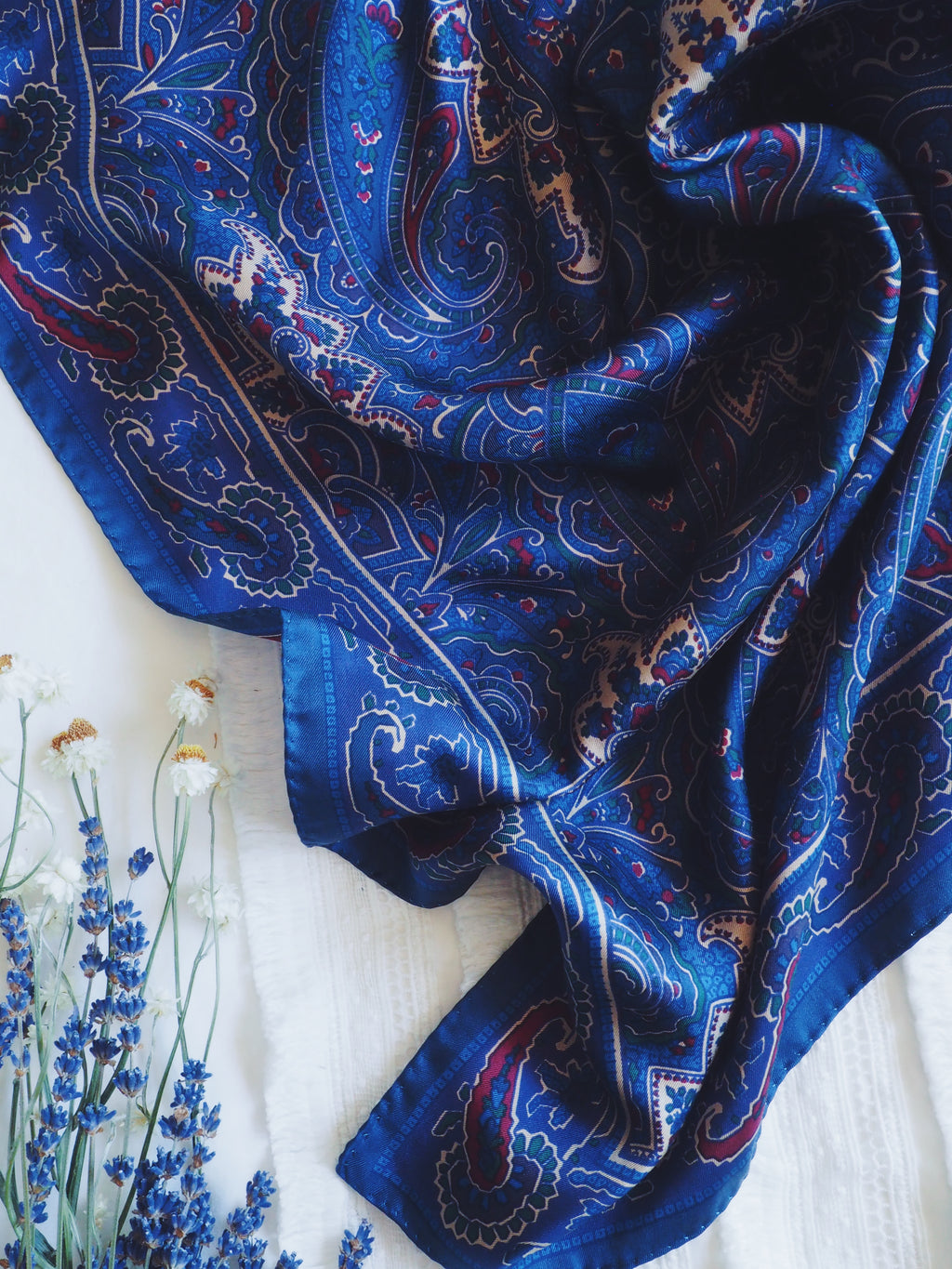 Pure Silk Liberty London Paisley Blue Scarf