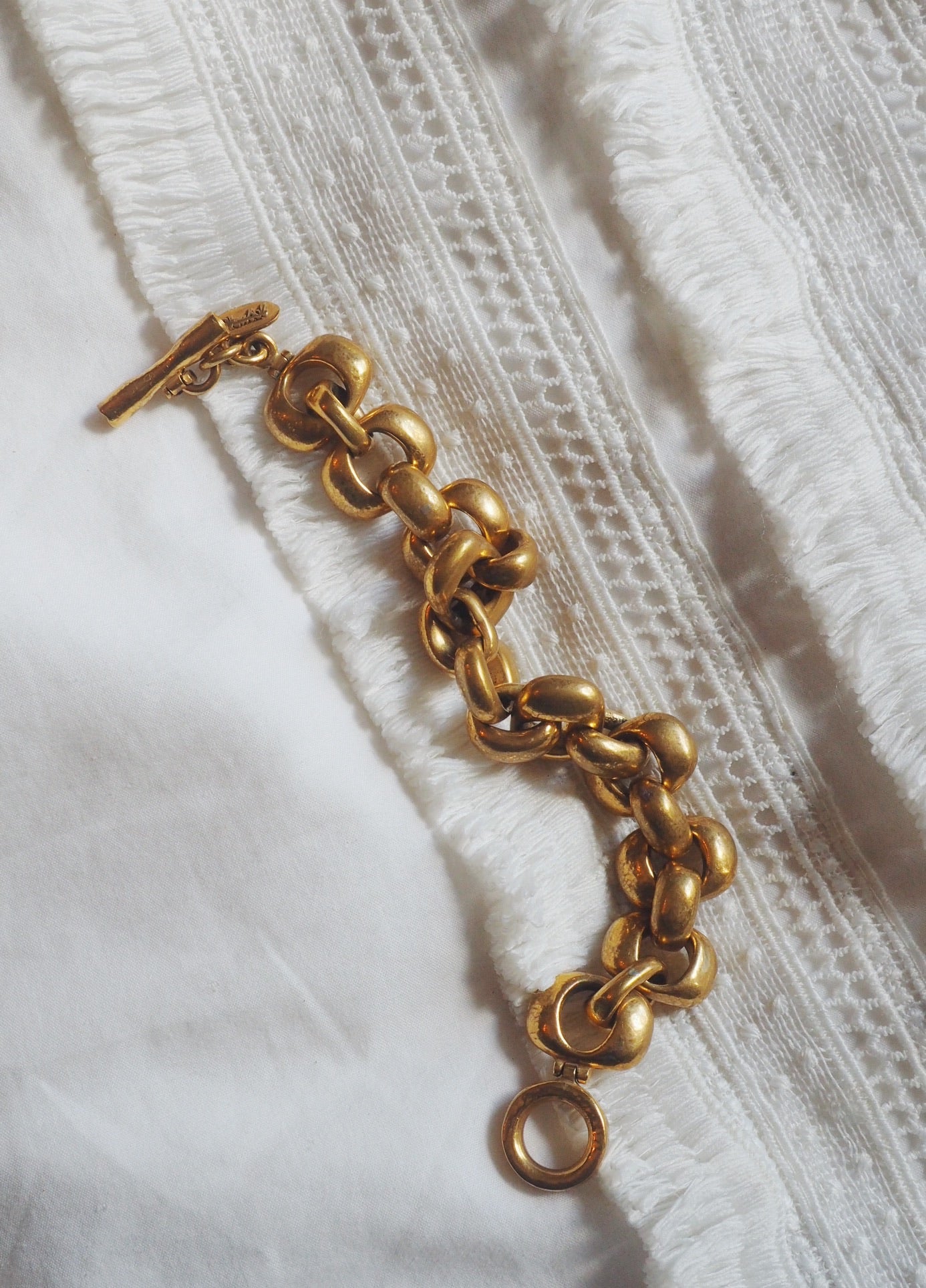 Vintage Brass Chain Bracelet