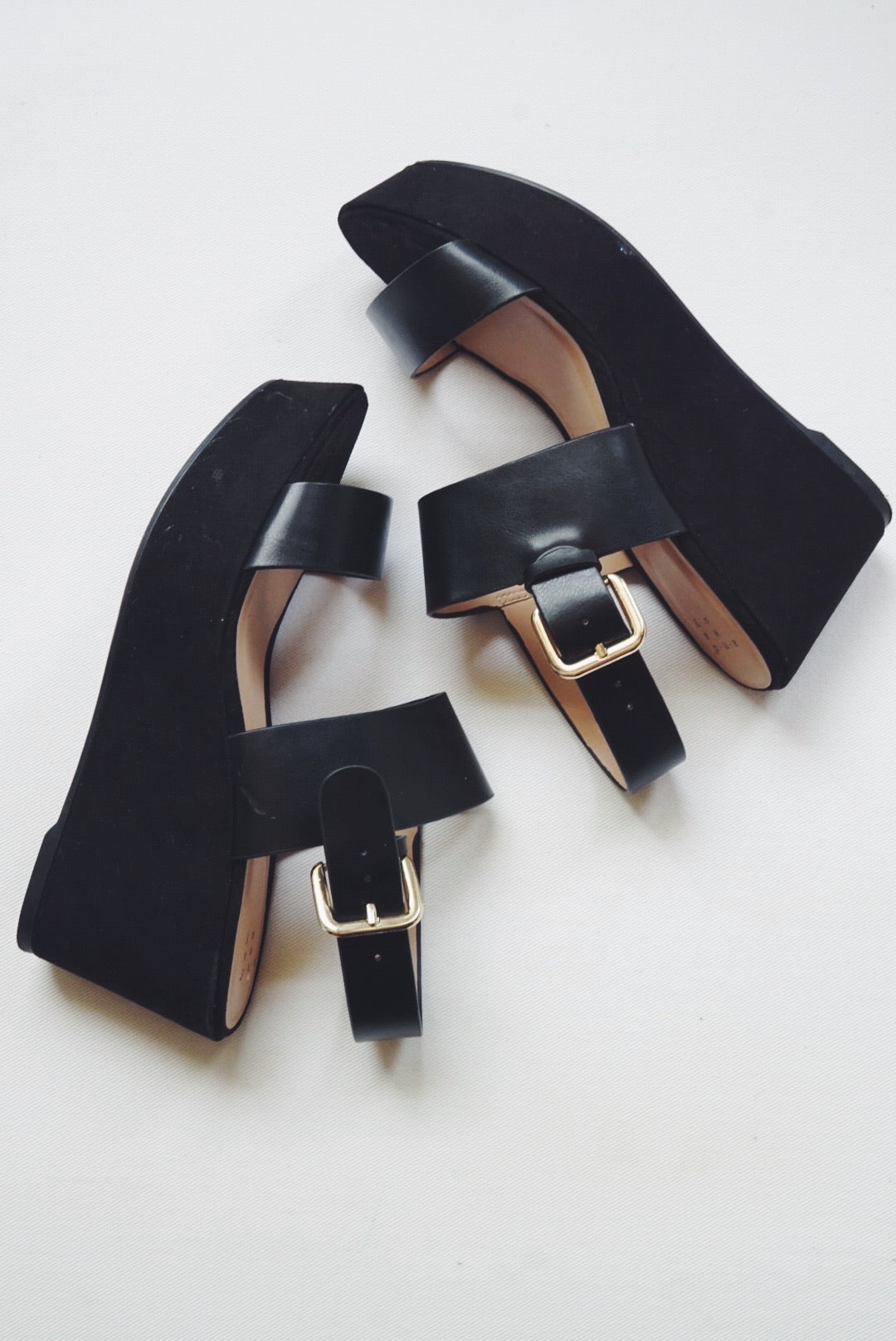 Modern Black Platform Sandals